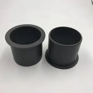 Black Derlin POM Plastic Flanged Bush Plastic CNC Machining  POM Sleeve Bushings