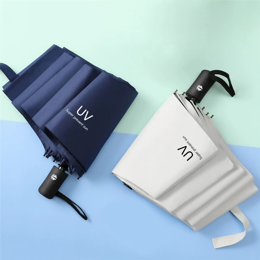 Custom Logo Automatic Mini Anti UV Rain Sun Umbrella Windproof Folding Portable Women Men Children UV Umbrellas for the Rain