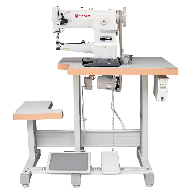 MYSEW 335 цилиндр с интегрированной подачей Толстая швейная машина одноигольчатый цилиндрический тип кожаная Автоматическая обшивка