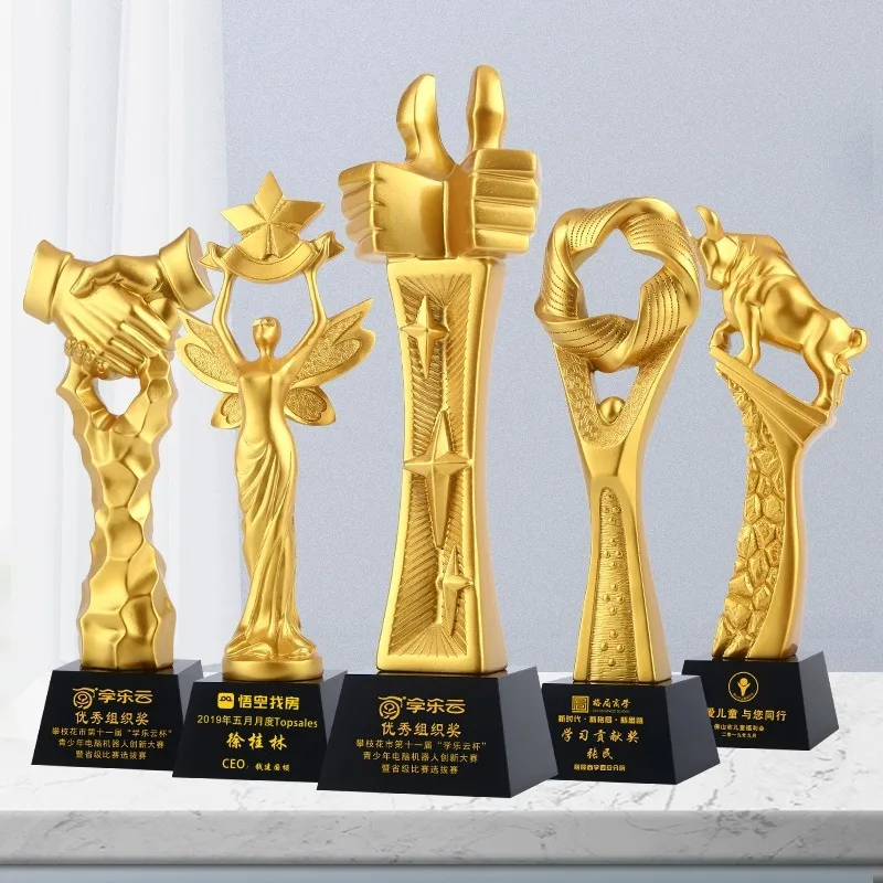 JINZUN Factory wholesale price world game competition trophy award crystal base cup custom letters