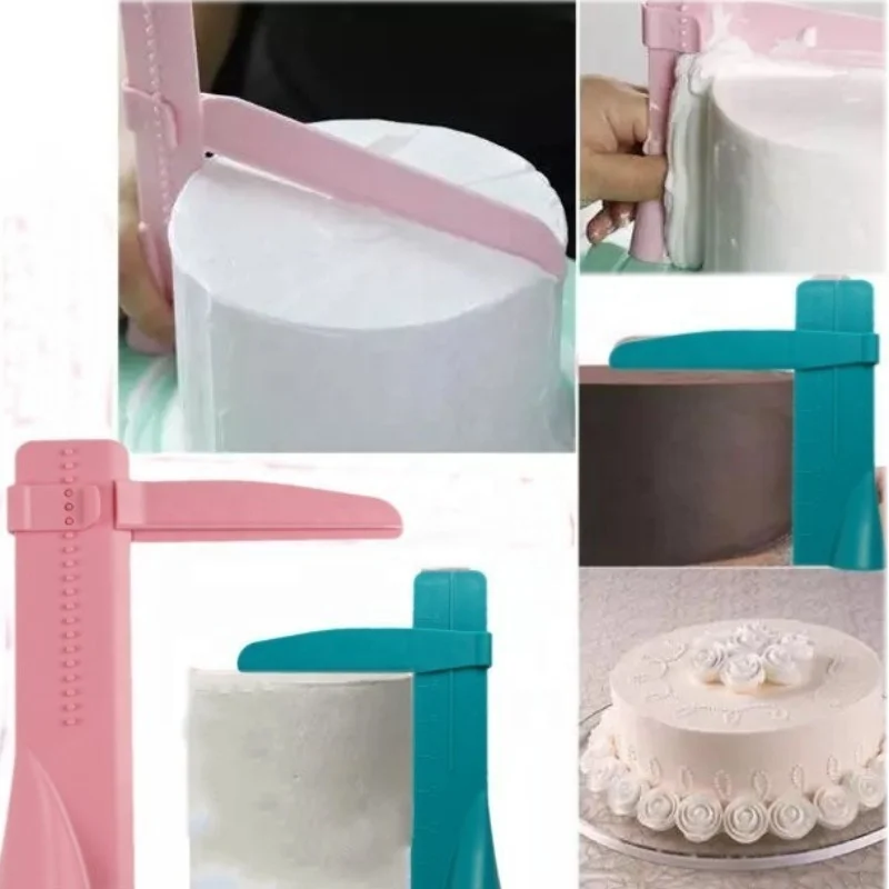 Amazon hot selling adjustable height icing cake scraper cake surface treatment tool