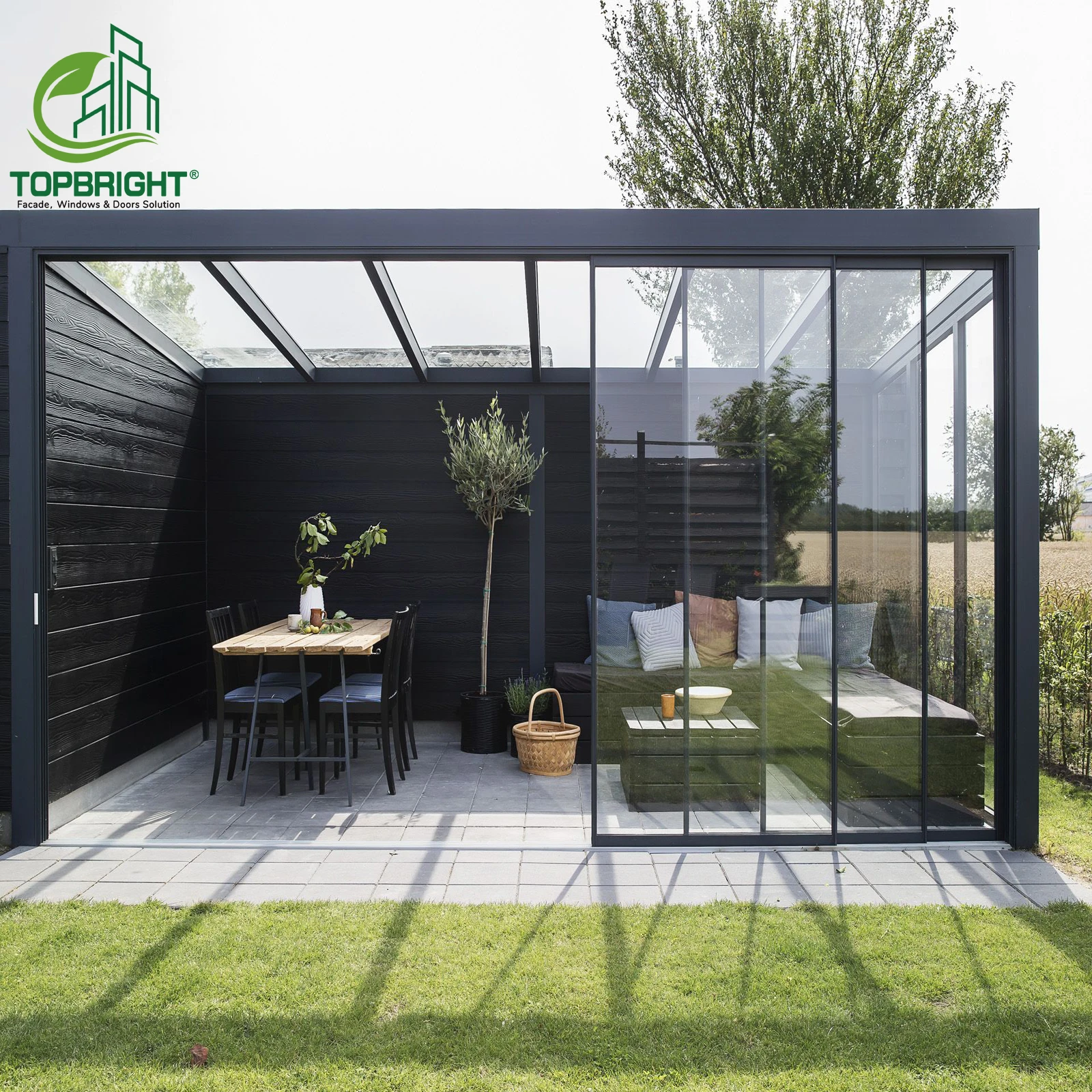 Customized Outdoor Aluminum Winter Garden Room House Glass Sunrooms