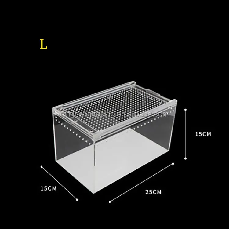 
New Design Pet Cage Reptiles Carrier Detachable Acrylic Terrarium for snake, lizard and spider 