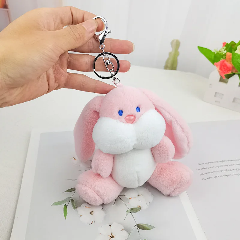 Cute net red ins doo doo Fat rabbit stuffed plush keychain doll girls bag pendant grabber doll gift Coin Purse