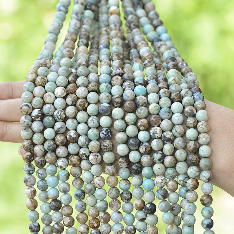 Cliobeads 8mm Brown frosted Tibetan dzi Agate round beads for jewelry making natural loose gemstones