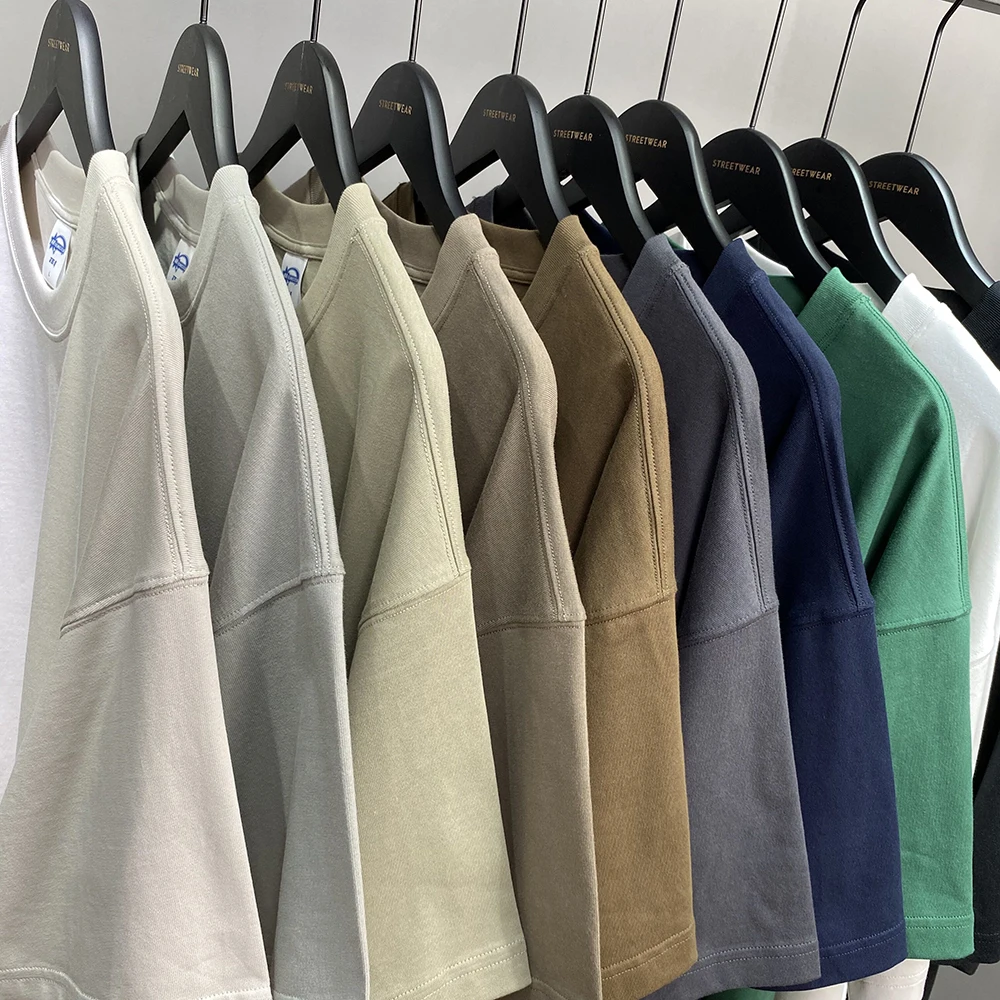 Yingling custom high quality blank 275g oversize tshirt custom multiple colour thick cotton men t shirt