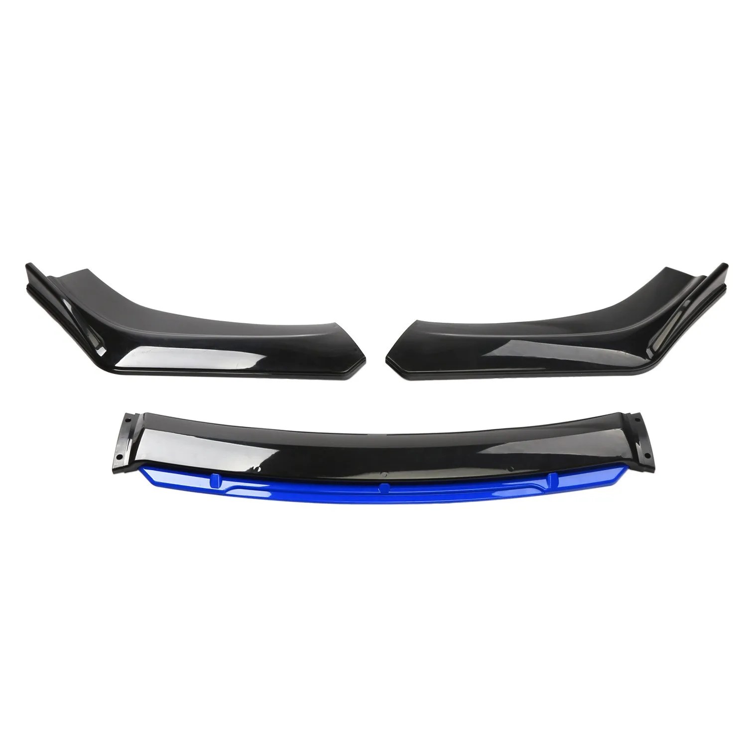 Universal 4-Stage Front Bumper Fixed Front Lip Chin Spoiler Splitter Fit for Most Cars Gross Black blue head