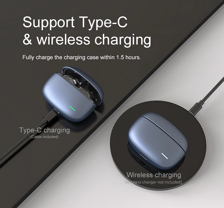 Wireless Gaming Earbuds Type C Headphones Sleeping Headset TWS ANC Wireless Earbuds