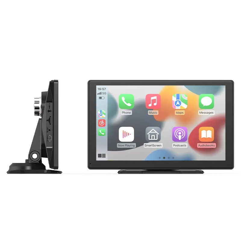 Portable 9-inch in car intelligent display supports wireless Carplay Android Auto dash cam global navigation system touch screen