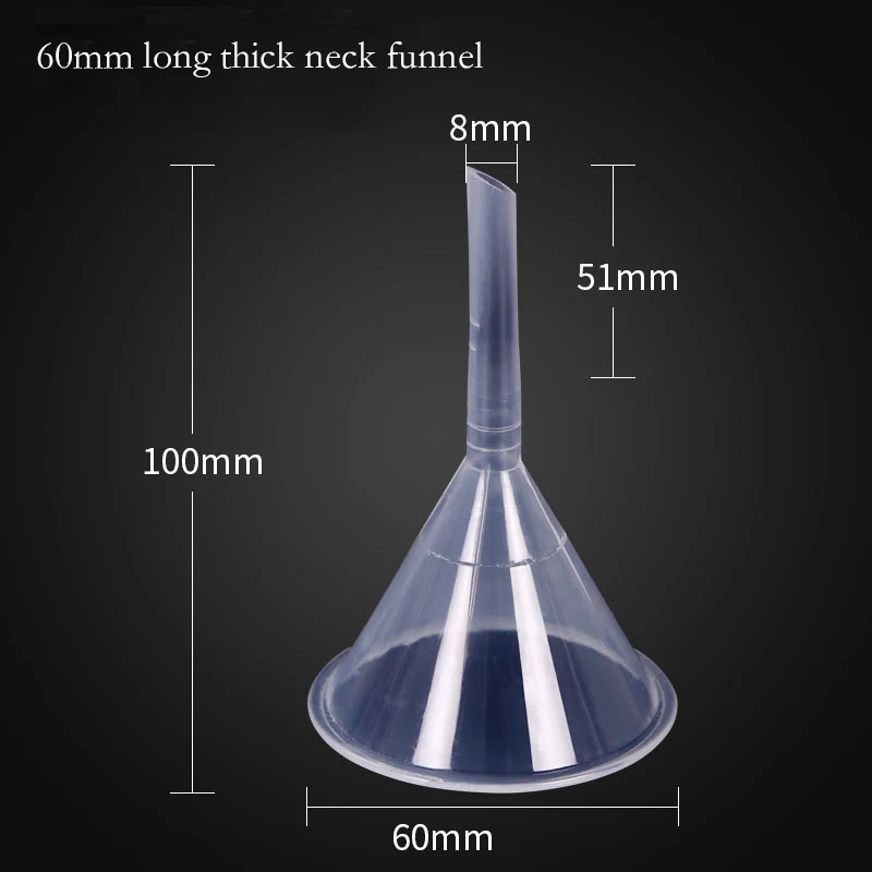 Wholesale 3cm-15cm plastic transparent triangle funnel separatory funnel oil funnel