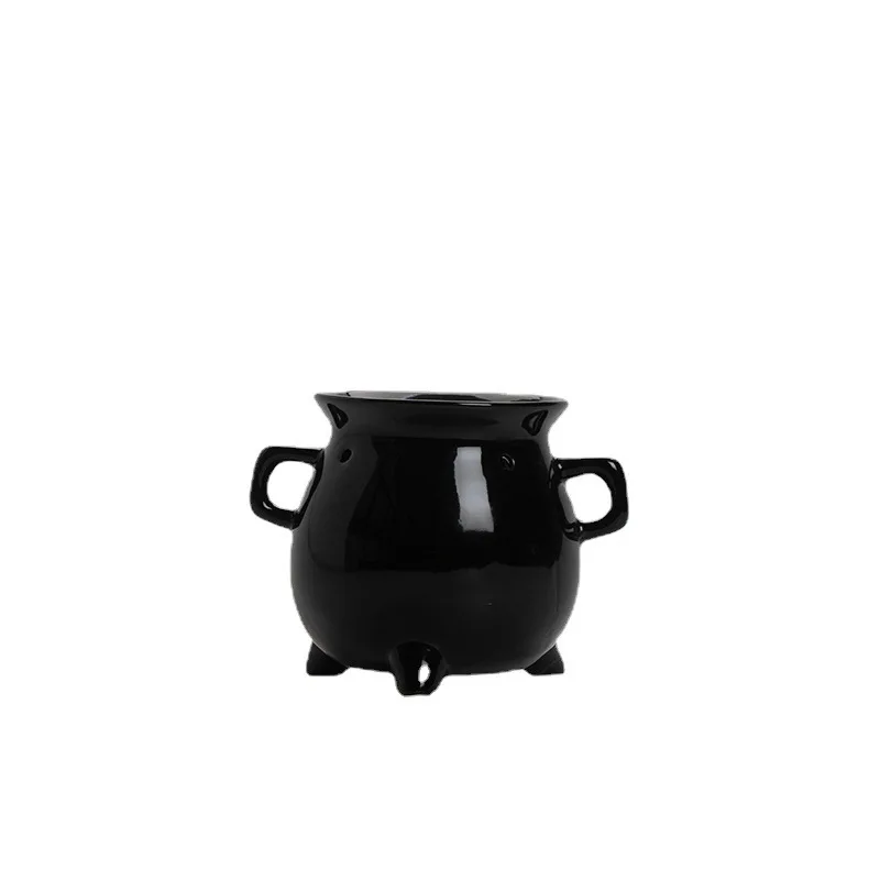 Creative Halloween Witch cauldron shaped Ceramic wax warmer  Aromatherapy Aroma Essential Oil Furnace  cauldron wax melt burner