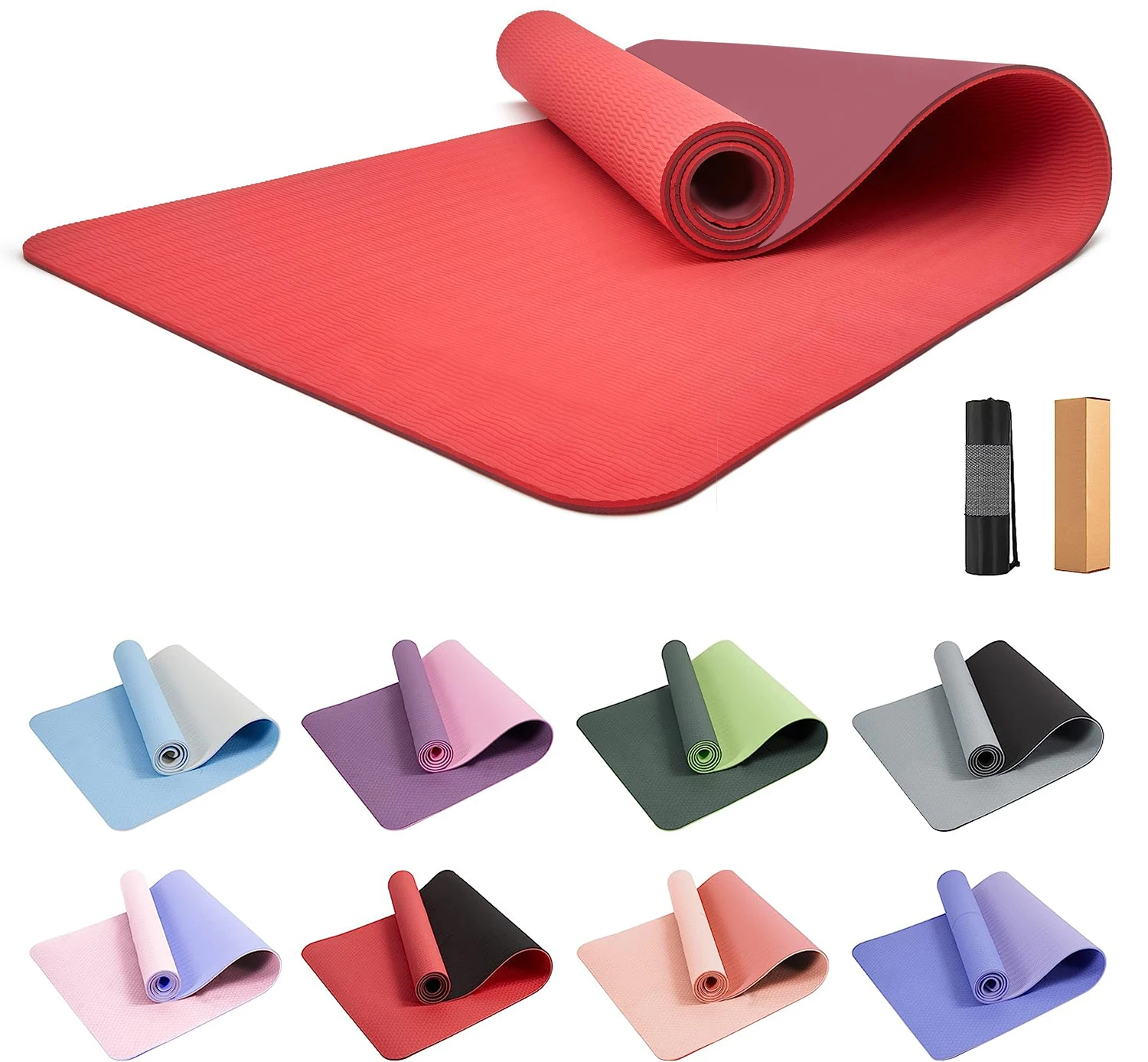 Huayi 2024 hot sale yoga mat TPE material professional yoga mat thick exercise yoga mat