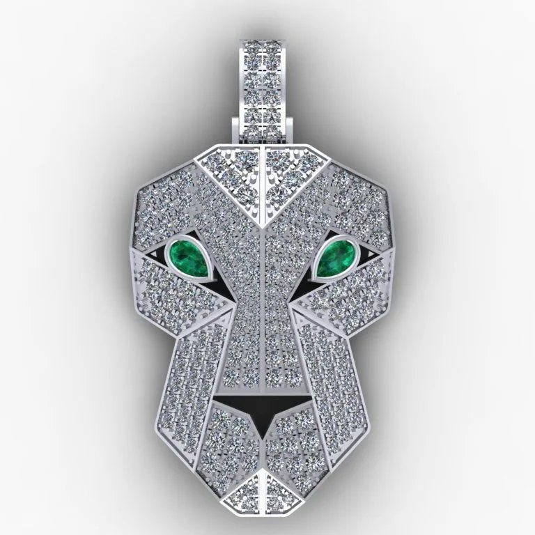 High Quality Zircon Copper Custom 14k Gold Pendant Panther Necklace Pendant Leopard Hiphop Jewelry Pendant