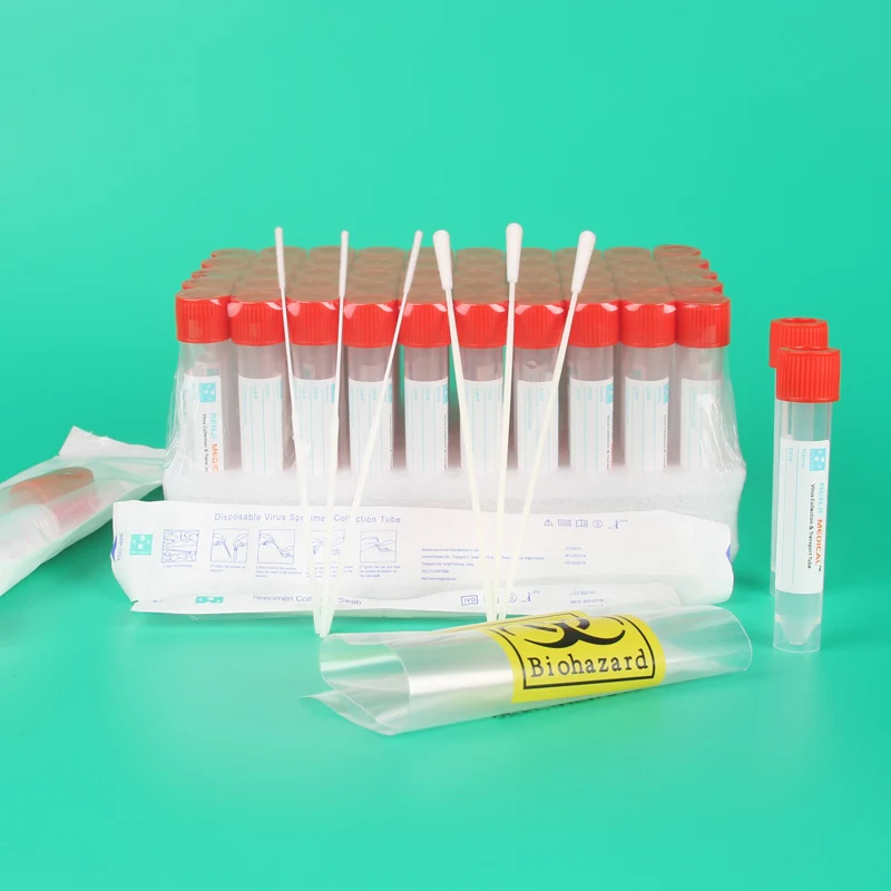 
Swab Nasal Test Virus Kit Viral Transport Tube Buccal DNA Cells Sampling Nylon Flocked Swab and Tube 