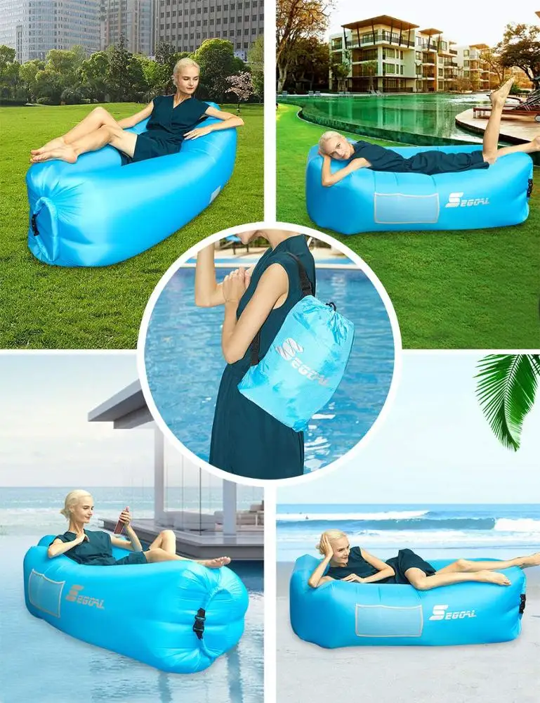 Top Selling wholesale Products Inflatable Banana lounger Sofa Bed With Carry Sleeping Bag