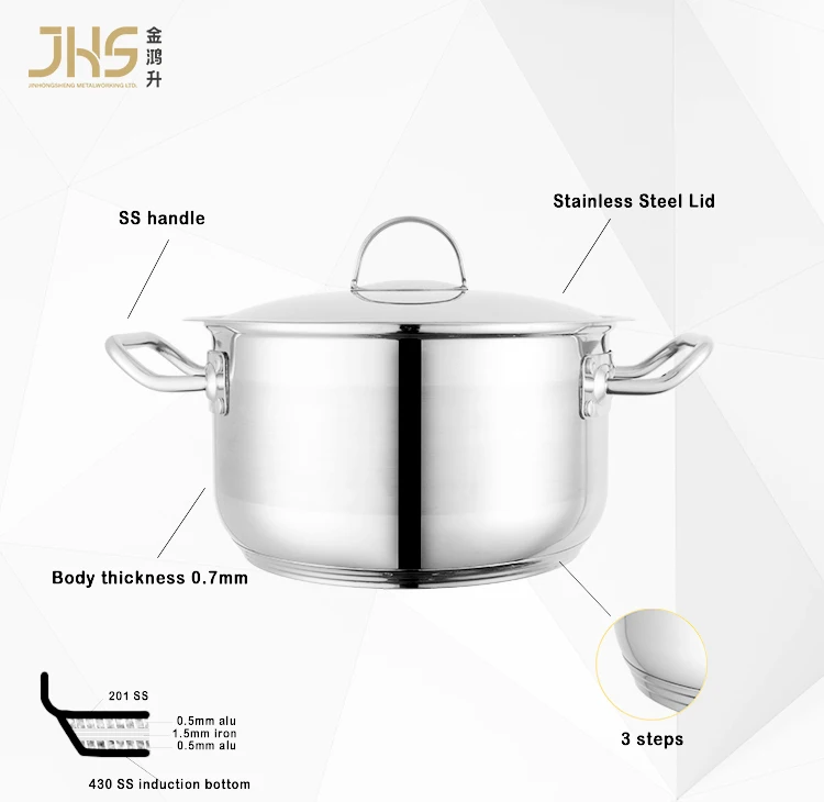 Wholesale casserole pot factory price topf clay pots for cooking cookware ollas acero inoxidable