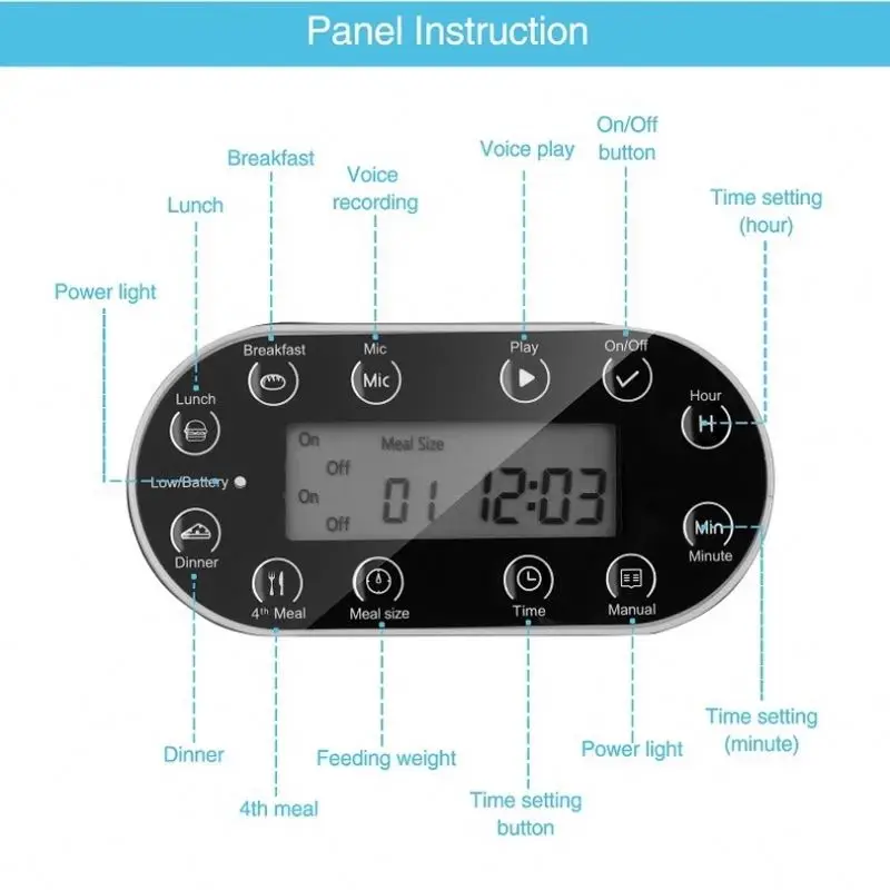 New Fashion Design Automatic smart automatic pet feeder with Digital Timer