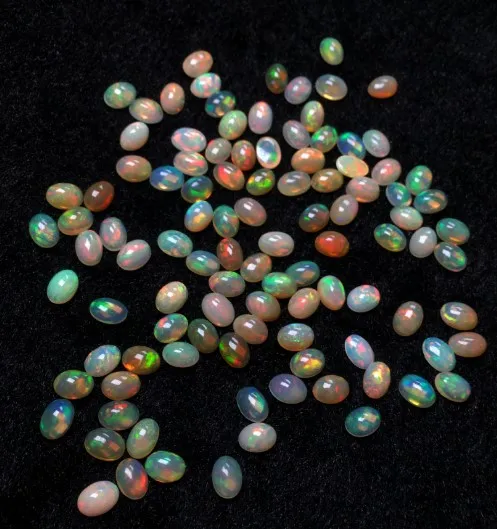 10*6mm Oval Cut Smooth  Colorful Opal Cabochons