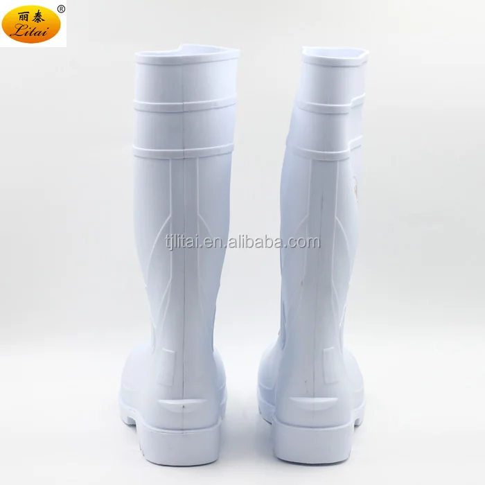 White long clear hot selling unisex cheap PVC Safety Boots gum boots rain with Steel Toe for Food Industry