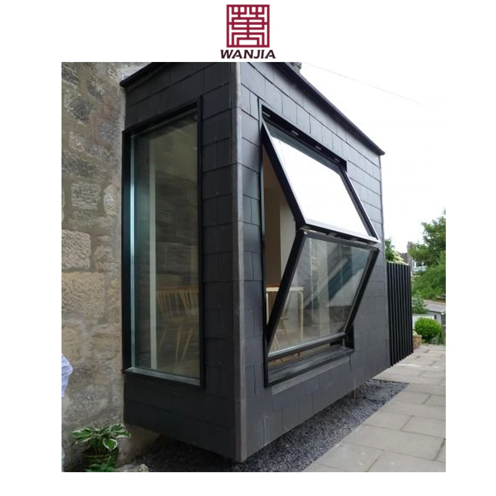 commercial Shop aluminium soundproof tempered glass vertical accordion folding up window