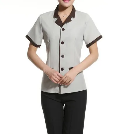 
designs short sleeve hotel staff housekeeping cleaning staff uniform 