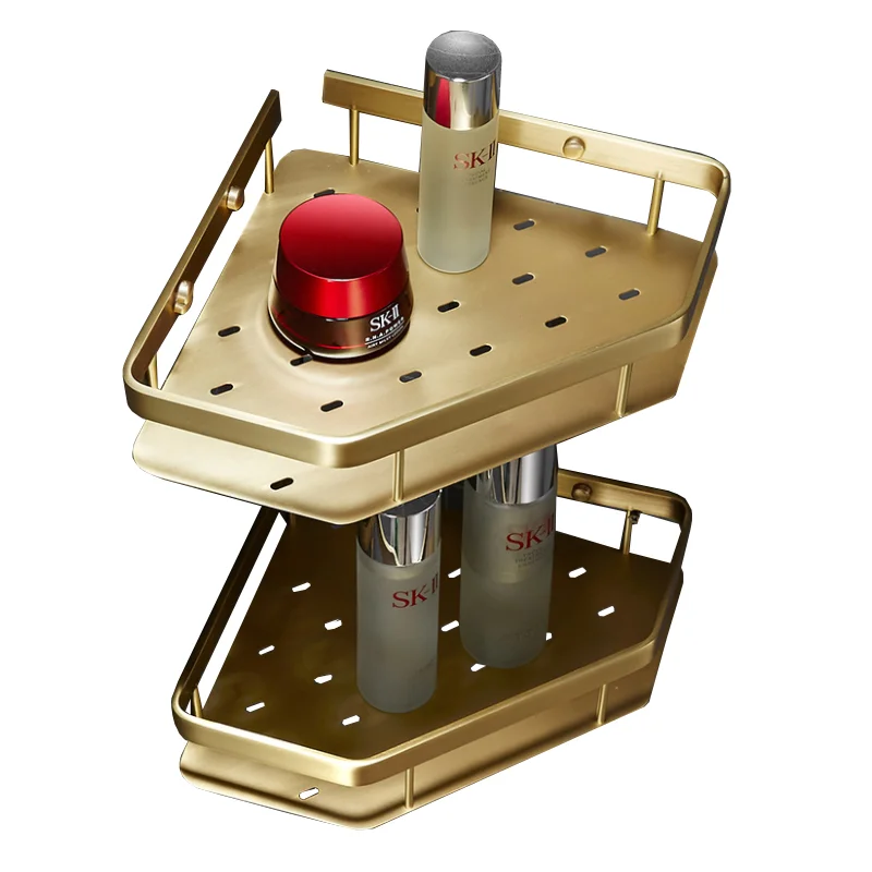 No Drilling Bathroom Corner Shelves, 2 Tier Shower Shelf Caddy Adhesive Storage Basket for Shampoo Corner