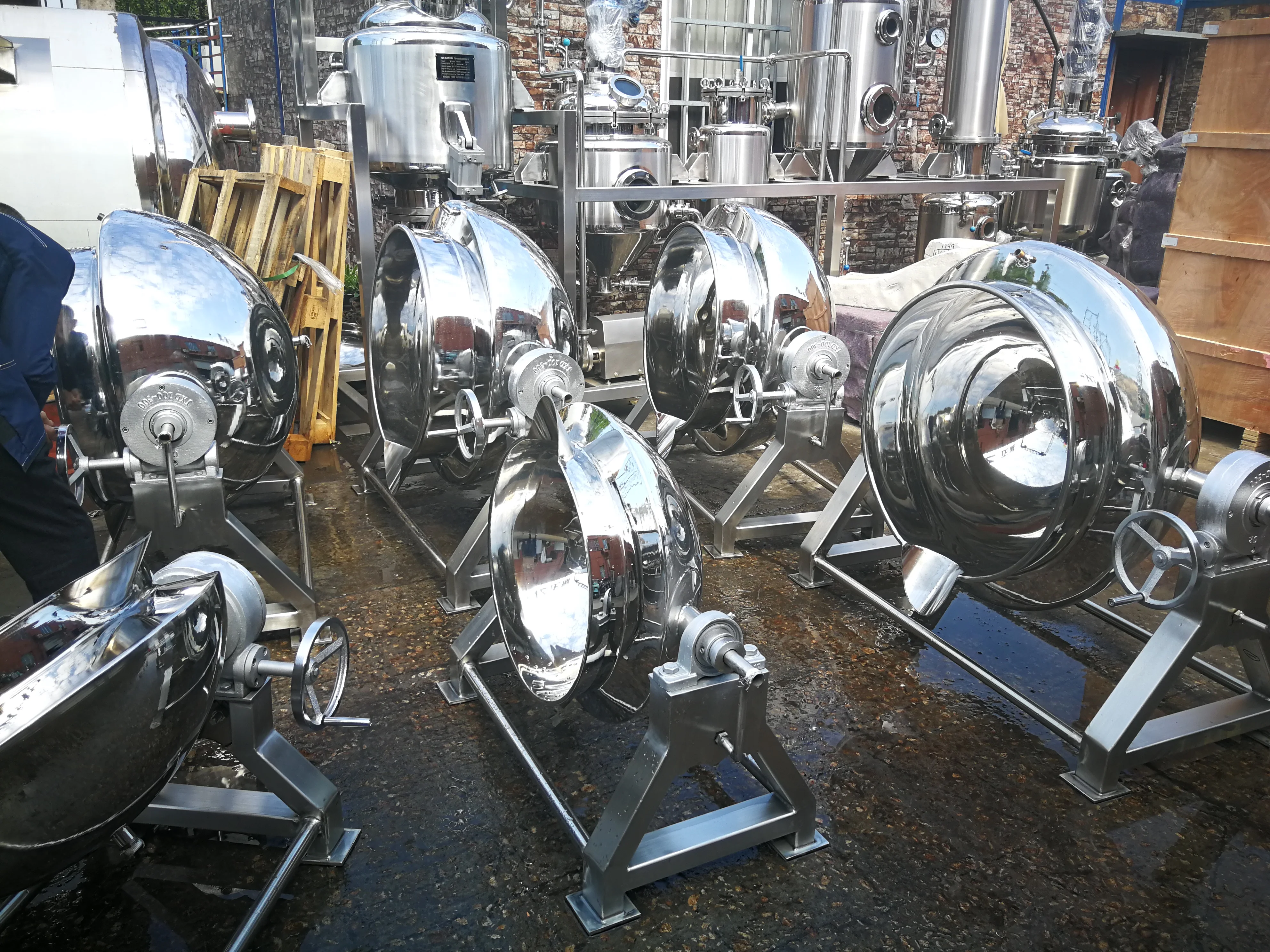 Stainless steel  electric/steam heated  tilting jacket kettle cooking tank