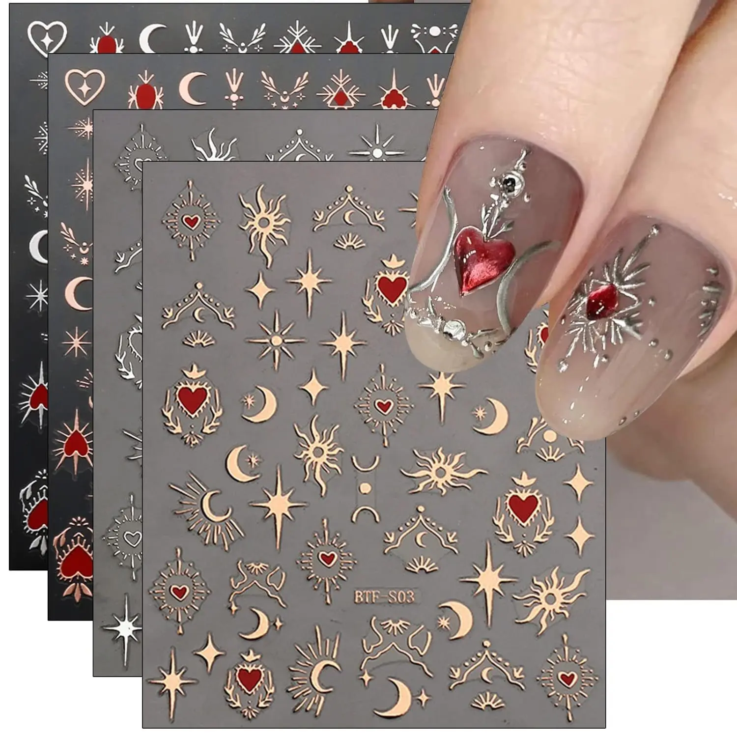 Dropshipping Three-dimensional bronzing Nail sticker set with Sourcing & Fulfillment services Free shipping to US