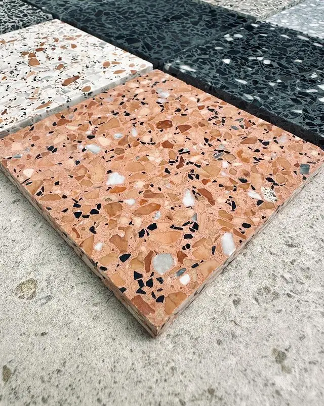 Прямая поставка с завода красочная напольная плитка из искусственного камня полированная терраццо Цементная
