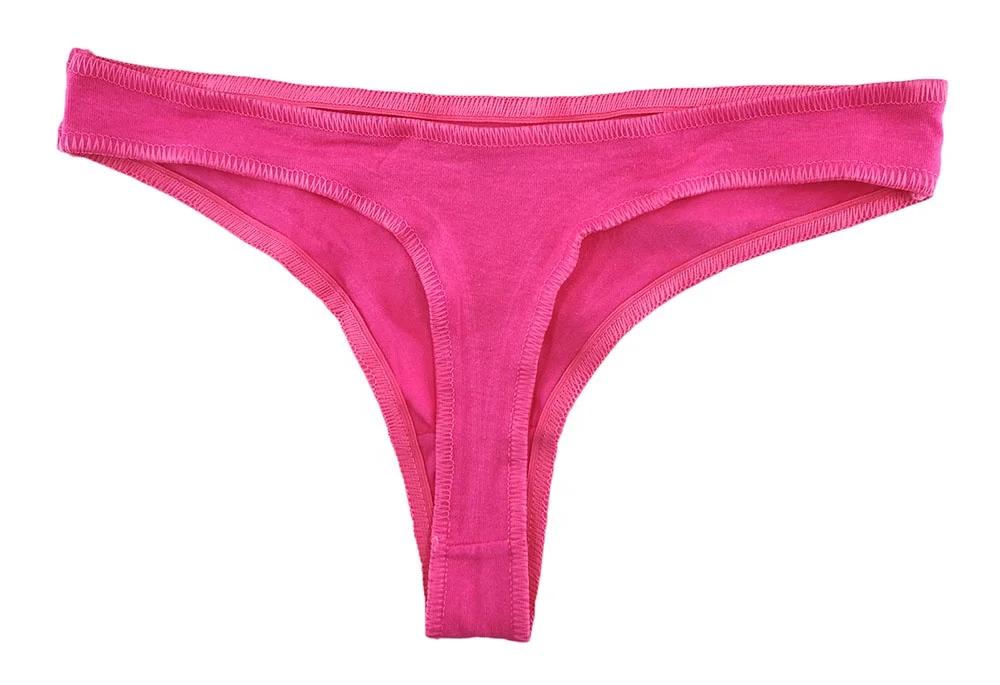 Classic solid color soft wear cotton crotch low waist bikini custom women panties thong