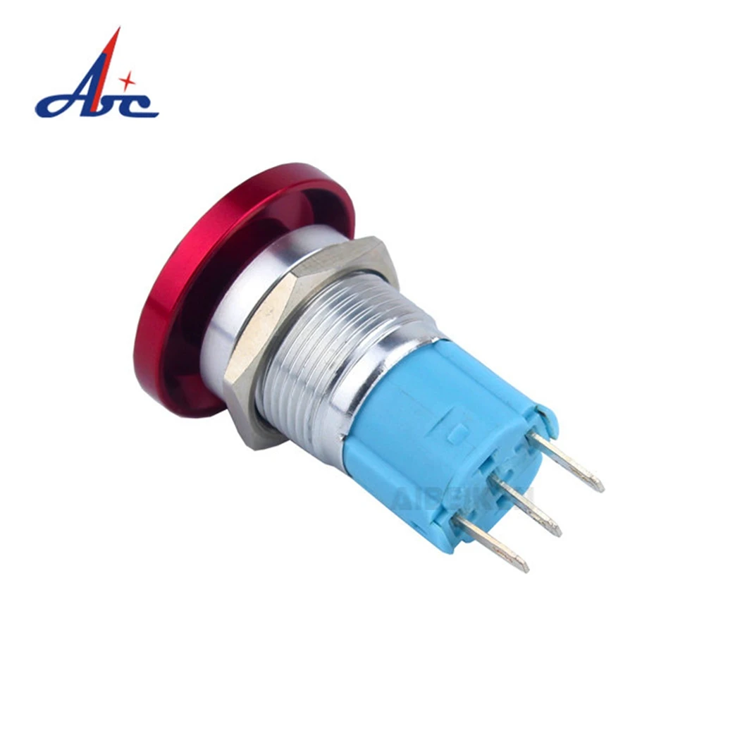 ABILKEEN 16mm Metal Push Button Switch 1NO 1NC Mushroom Head waterproof Stainless Steel Switch 220V push button Switch