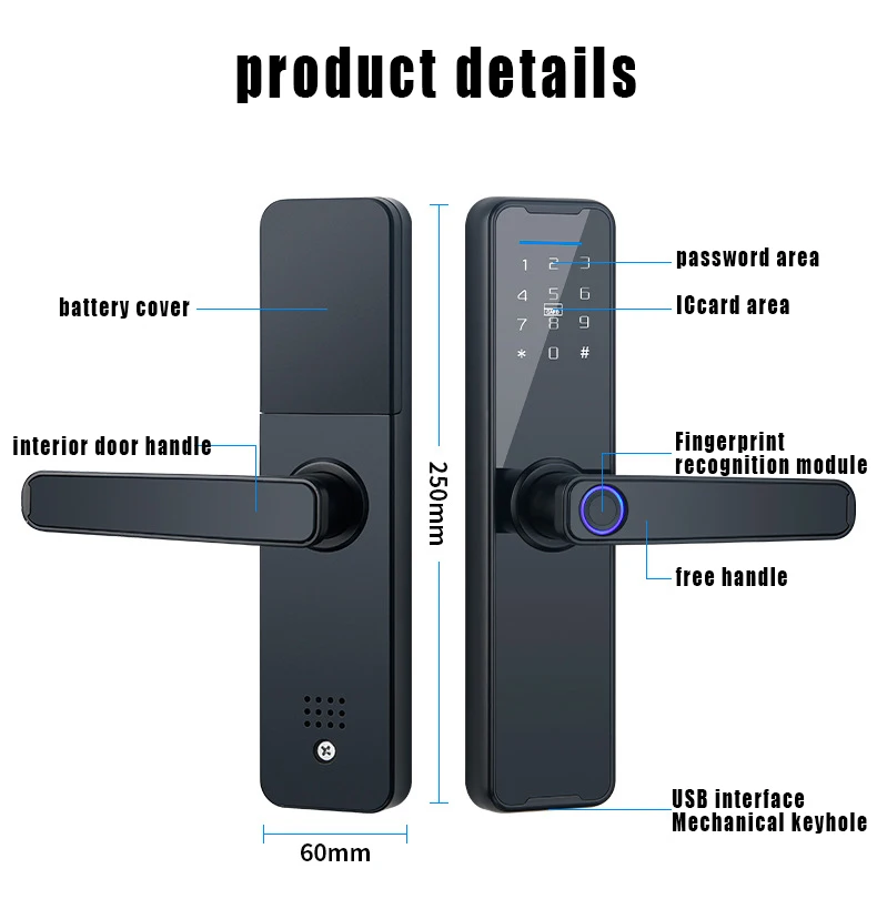 Электронный смарт-замок Goking, для входной и наружной двери, с Wi-Fi, без ключа, со сканером отпечатка пальца, управление через приложение