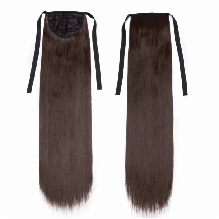 S-noilite Silky Straight Wavy Synthetic Hair Clip In Ribbon Ponytail Hairpiece Tie in Pony Tail  Hair Extension for Women