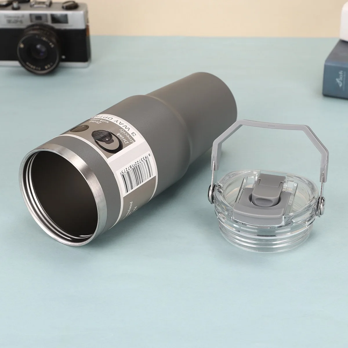 Custom Logo 30oz Powder Coated Double Wall Vacuum 304 Stainless Steel Coffee Mug Cup Travel Tumbler with Lid