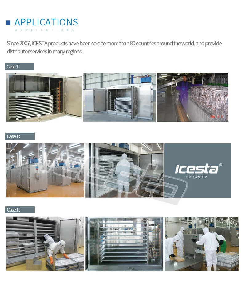 ICESTA Low temp Condensing unit Contact plate Freezer for fish