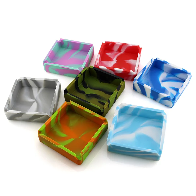Ashtray Silicone Round Ash Tray Eco-Friendly Colorful Silicon Rubber High Temperature