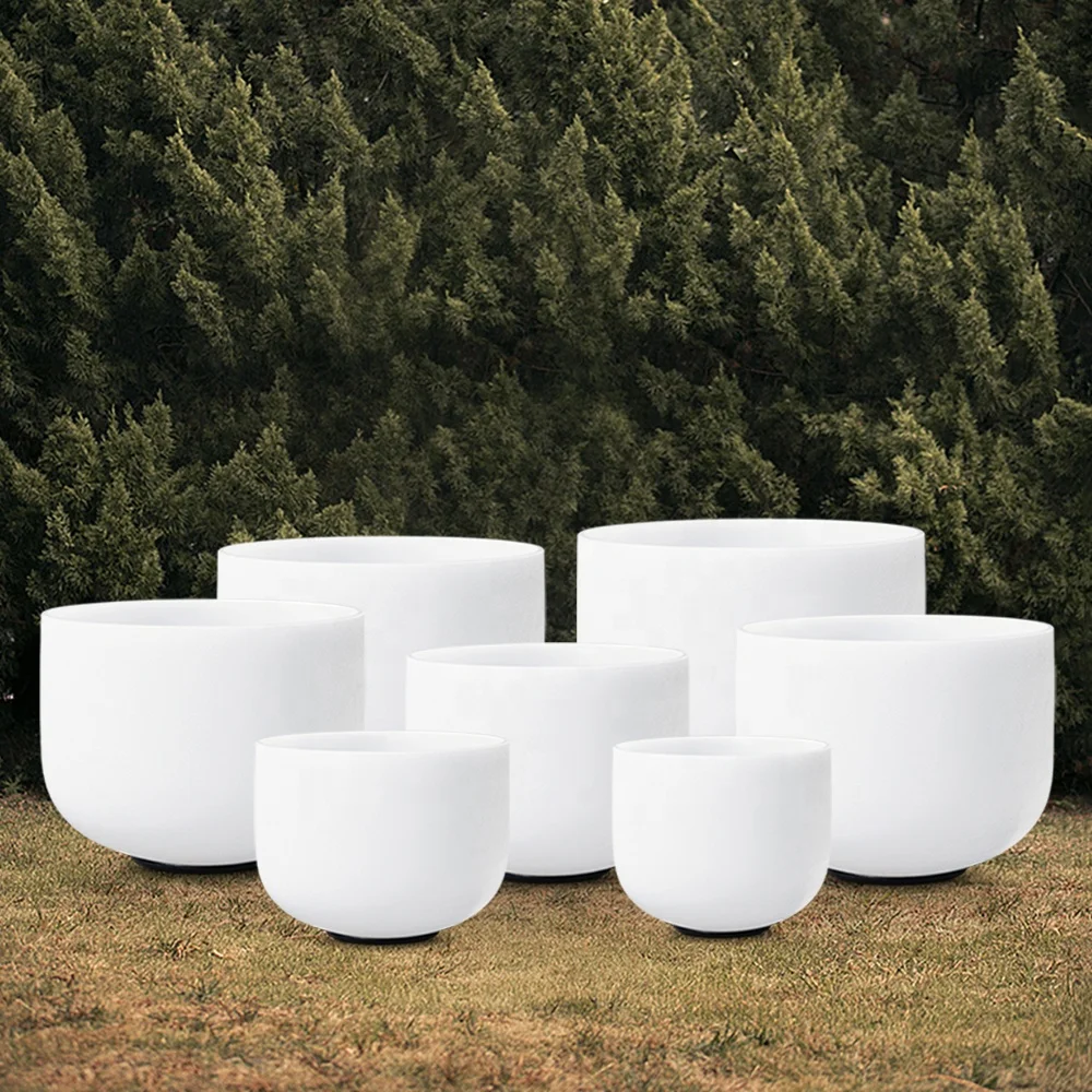 Success 432HZ/440HZ Sound Therapy Frosted Bol Chantant Quartz Crystal Singing Bowls Set