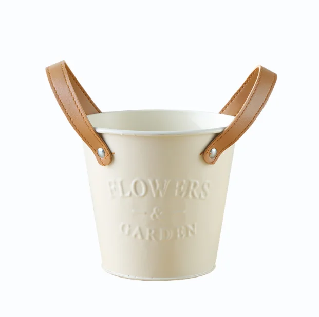 Balcony home decoration table storage bucket plant flower garden bucket with handle