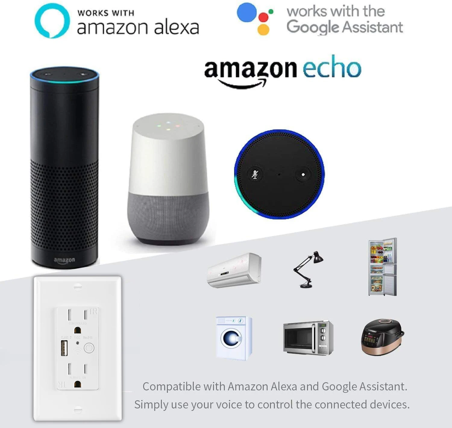 Wall Receptacle Socket Smart Life Compatible Wifi Enchufe Inteligente Wifi