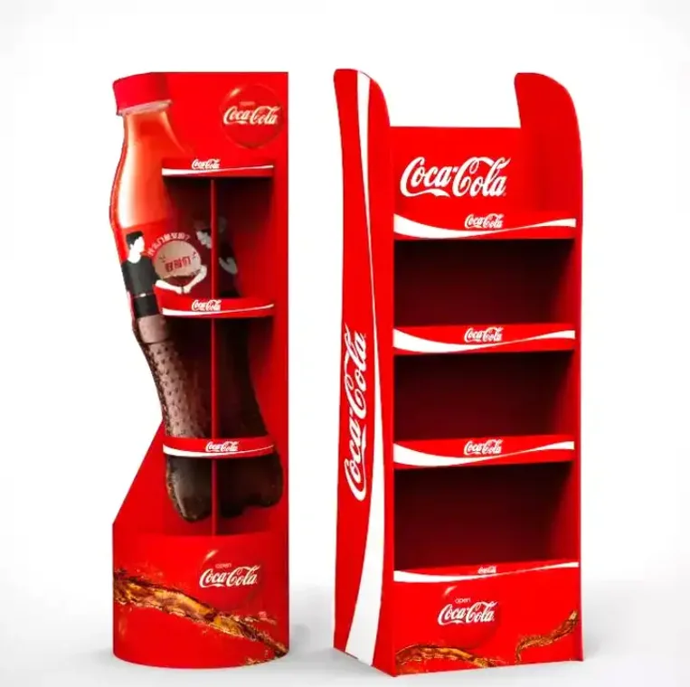 High Quality Corrugated Cardboard Display Stand Retail Floor Display Stand Customized Drink Beer Wine Water Bottle Display Rack