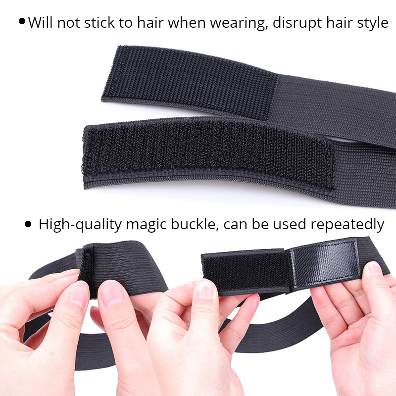 Customized Your Own Logo Or Name Adjustable Edge Elastic Band For Wigs Frontal Wrap Headband Black 2.5 3 3.5Cm Hair Accessories