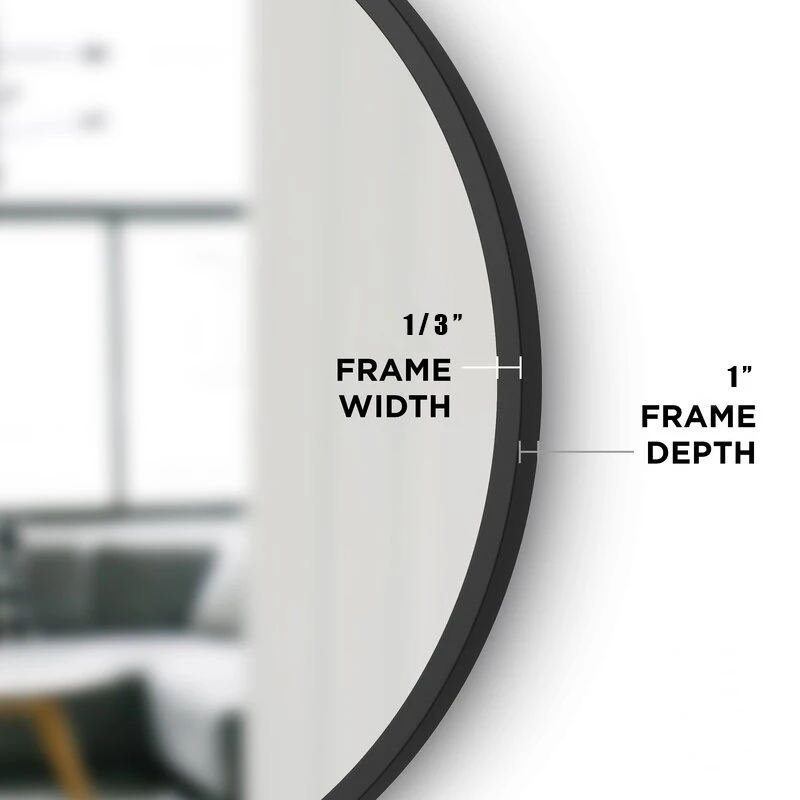 
metal frame black wall round vanity mirror espejos para pared 