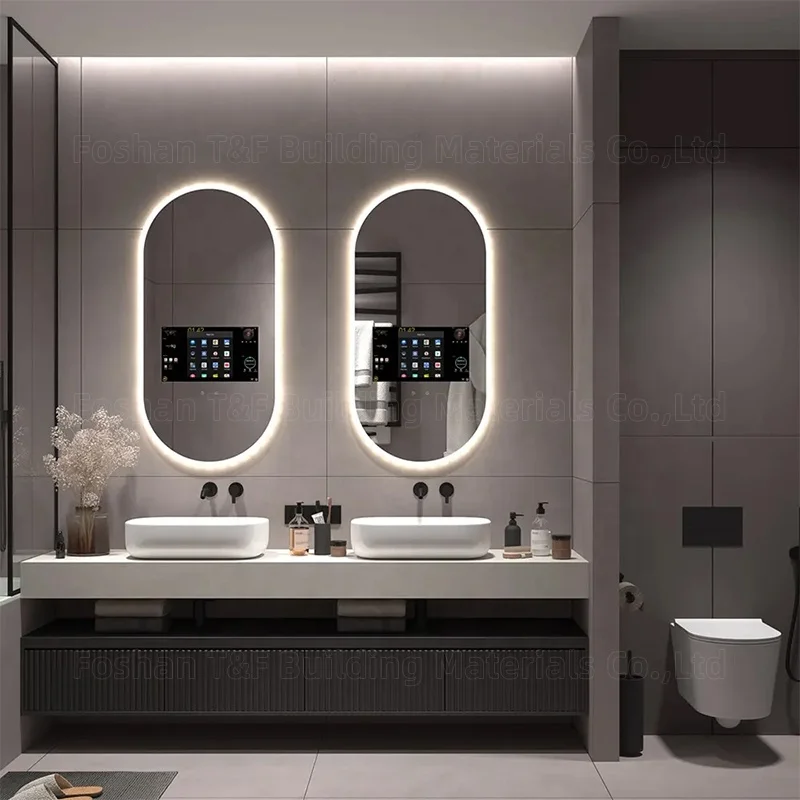 Arch Oval Bathroom Anti Fog Smart Mirror Illuminated Led Vanity Mirror for Hotel Bathroom Project