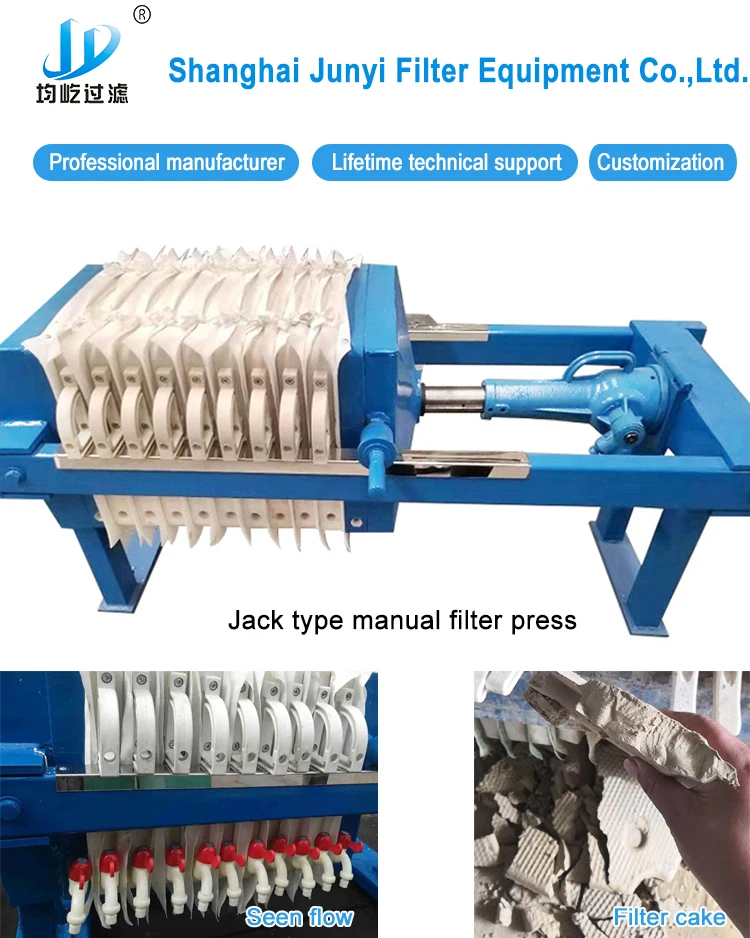 Hot selling factory direct sales jack laboratory filter press refinery wastewater filter press