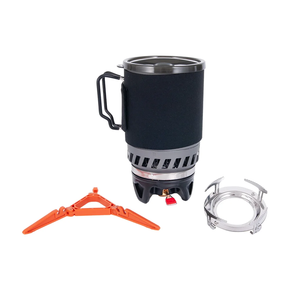 Emergency & Survival 2 in 1 Backpacking Camping Stove Outdoor Cooking System Kit Portable Camp Gas Stoves Burner with Pot