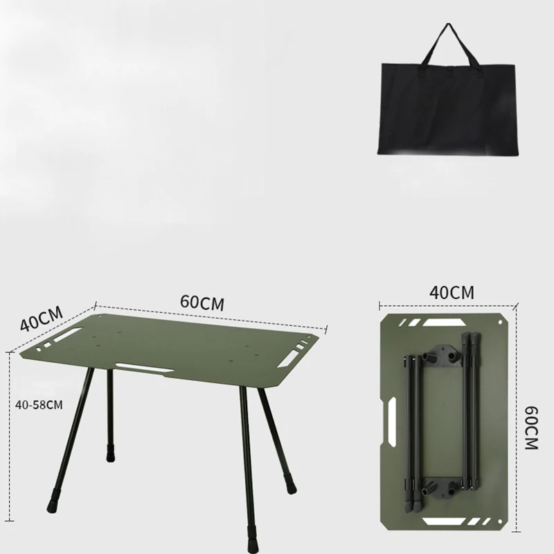 RTS Entai Folding Camping Table Aluminum Picnic Table Portable Tracticals Table Lightweight & Height Adjustable with Carrying Ba