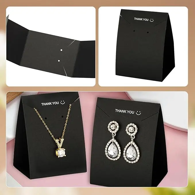 Custom Earring Display Cards White Standing Jewelry Display Cards Jewelry Holder Cards for Small Business Jewelry Supplies