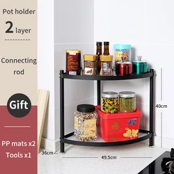 Multi-layer Rolling Metal Kitchen Corner Shelf Pot Pan Storage Organizer Rack for Cookware Stand with Wheels