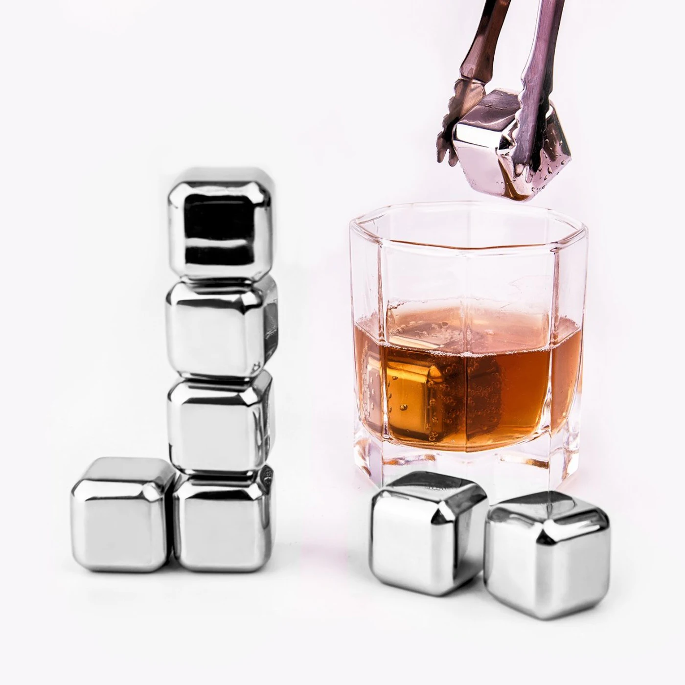 Factory Price Food Grade 304 Stainless Steel Basic Shape Ice Cube High Efficient Chilling Cube For Keep Juice Cold