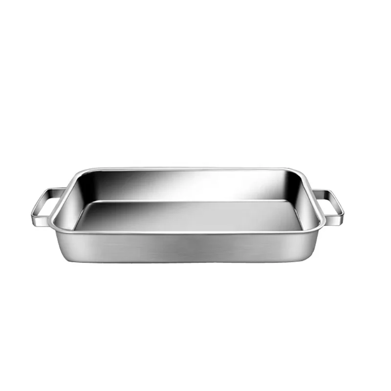 Stainless steel Non-Stick Rectangle pizza pan bbq grill pan bread pan for baking use for gas and induction cooker